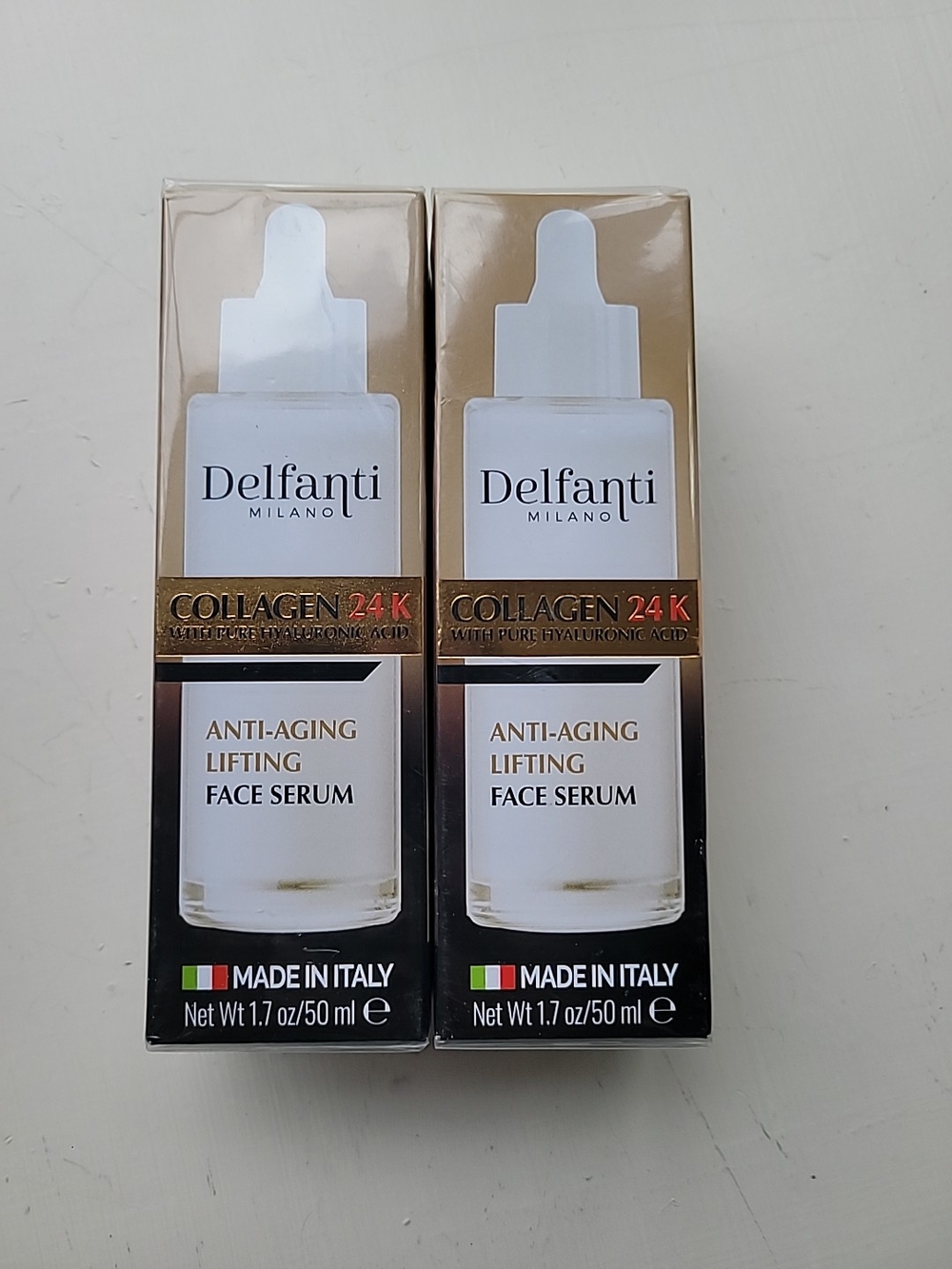 Delfanti Milano 24K Gold Collagen Face Serum Anti Aging Lifting 1.7oz Lot 2